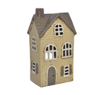 Domek Holenderski T-light beżowa cegła białe okna, brązowy dach