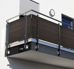 Dwustronna osłona balkonowa brąz 0,9x1m technorattan