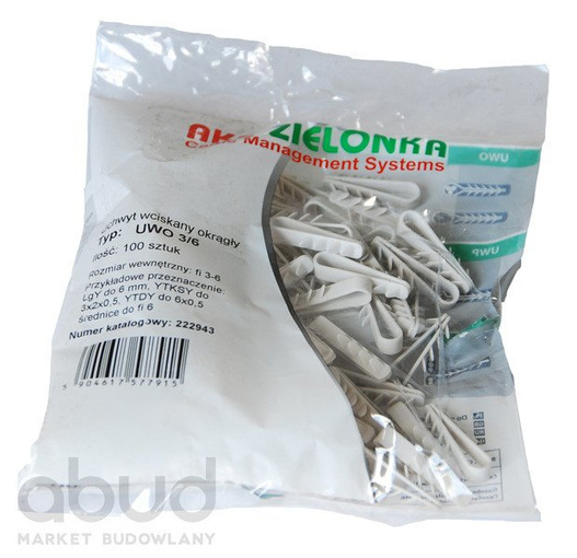 Uchwyt wciskany okrągły UWO 3/6 100szt AKS Z.