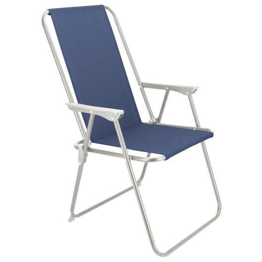 Krzesło turystyczne Wędkarz wysokie oparcie, niebieskie 51x90cm