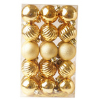 Bombki 30szt w prążki/ mat/ połysk złote