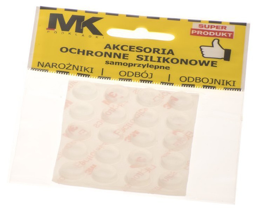 Odbojniki silikonowe transparentne 13x4mm 16 sztuk