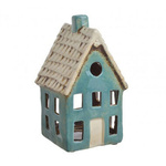 Domek kamieniczka T-light ceramika zielony lampion świecznik