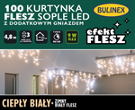 Kurtyna zewnętrzna/wewnętrzna 100L FLESZ zimny/biały ciepły 5m