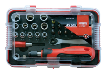 Zestaw narzędzi MODECO 45 szt. MN-14-206