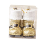 Bombka buty 2szt brokat złoty