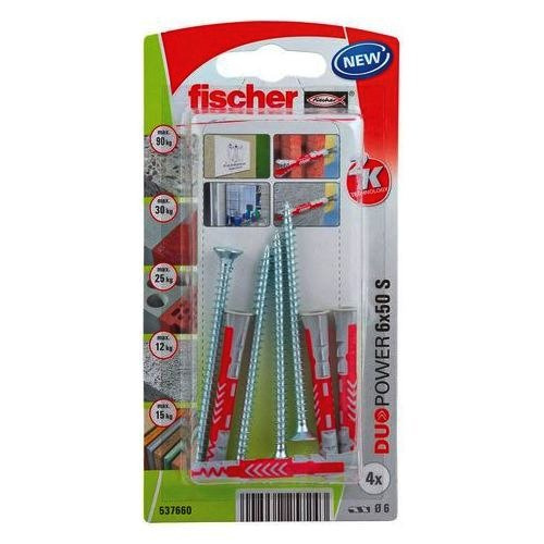 Kołek FISCHER DUOPOWER 6x50 op 50 szt. S K NV + wkręty