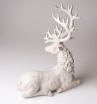 Jeleń biały leżący, srebrzony z głową do tyłu 38x32cm