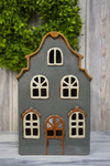 Domek Holenderski na T-light szary z brązowym dachem