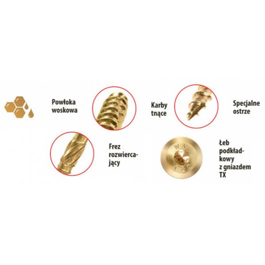 Wkręty ciesielskie talerzowe 8x180 TORX 50 szt