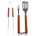 Sztućce do grilla 3elementy Drewniane rączki