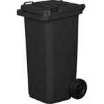 Kosz na śmieci ogrodowy z klapą 120L czarny