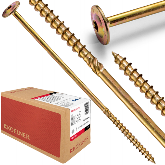 Wkręty ciesielskie do drewna z łbem podkładkowym 8x220mm 50szt