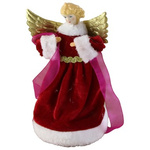 Czub na choinkę anioł czerwony 23cm