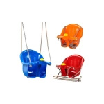 Huśtawka dziecięca kubełkowa błękitna/pomarańczowa/czerwona 41,5x35 cm