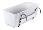 Skrzynka balkonowa Ratolla rattan biała 40cm