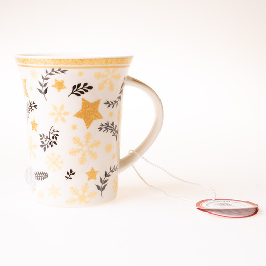 Świąteczny kubek Carmani w złote gwiazdki 350 ml