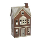 Domek Holenderski T-light kamienica brązowy, biały dach 1 piętro