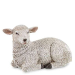 Figurka Owieczka biała leżąca szczotkowana 8x13cm