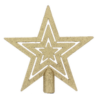 Złota brokatowa gwiazda czub na choinkę