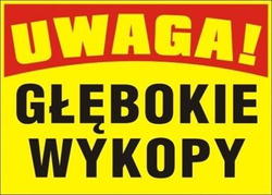 Tablica budowlana GŁĘBOKIE WYKOPY BTO-3