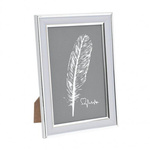 Ramka na zdjęcie biała srebrne ranty 15 x 20 cm