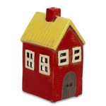 Domek Holenderski na T-light ceramika czerwony z żółtym dachem lampion świecznik