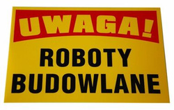 Tablica budowlana ROBOTY BUDOWLANE BTO-4