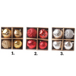 Bombki 4szt 10cm czerw/złote /srebr mix