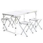 Stół turystyczny 120x60x70cm i 4 taborety składane
