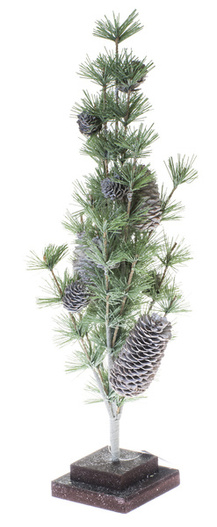 Choinka modrzew z szyszkami na podstawie 50cm
