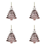 Bombki choinki 4szt 11cm Różowe jasne