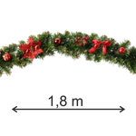 Girlanda świerkowa z czerwonymi dekoracjami 180cm