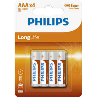 Bateria AAA R03 1,5V 4szt.Longlife Philips