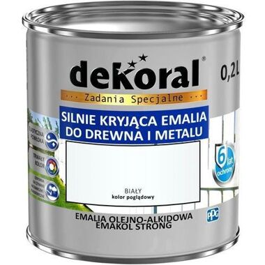 Emalia ftalowa DEKORAL EMAKOL STRONG biały 0,2l