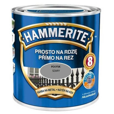 Farba Hammerite Połysk Szara 0,7L