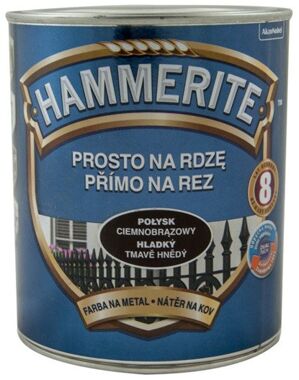 Farba Hammerite na rdzę 0,7l Połysk ciemnobrązowy