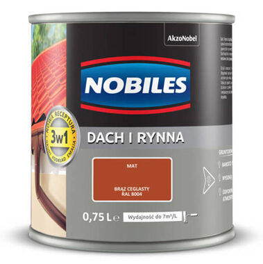 Farba Nobiles Dach i Rynna 0,75L Brąz ceglasty