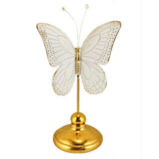 Figurka Biały motyl na złotej podstawie 23cm
