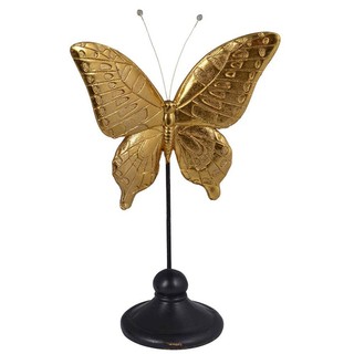 Figurka Złoty motyl na czarnej podstawie 32cm