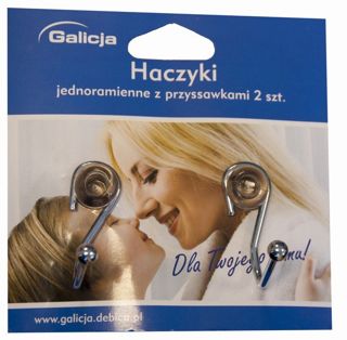 Haczyk jednoramienny z przyssawką (2 sztuki)