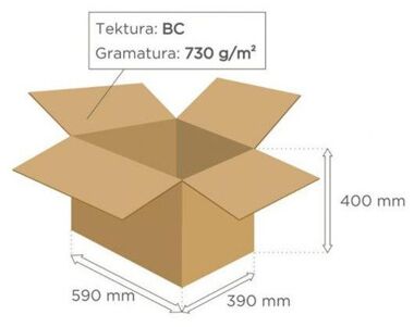 Karton składany 5 warstwowy 59x39x40cm pudełko