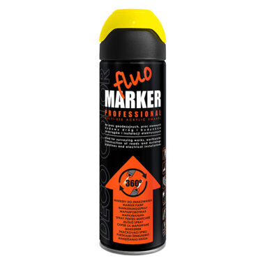 Lakier w sprayu Fluo Marker Żółty 500 ml Znacznik