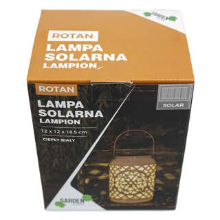 Lampa solarna lampion LED 12x18cm Beżowy