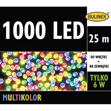 Lampki 1000LED multikolor 25 m z zasilaczem