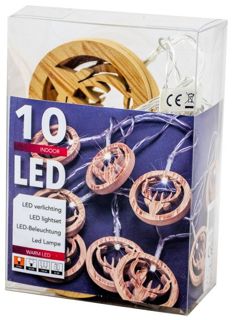 Lampki LED drewniane renifery 10 diod