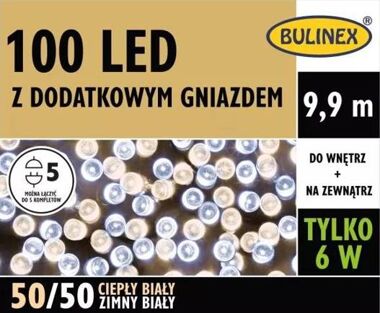 Lampki zewnętrzne i wewnętrzne 100LED białe