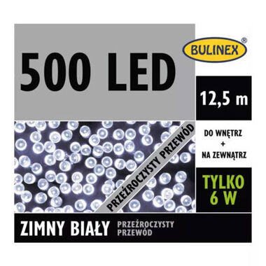 Oświetlenie zewnętrzne 500LED biały zimny 12,5m