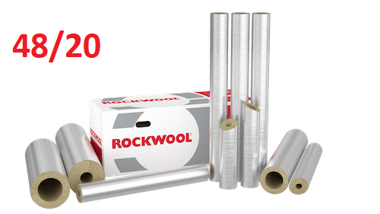 Otulina ROCKWOOL wełna 48/20 ROCKWOOL 800 ALU MB