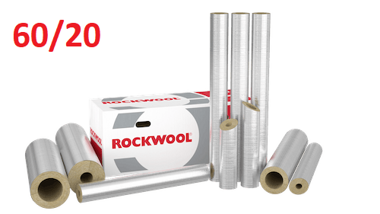 Otulina ROCKWOOL wełna 60/20 ROCKWOOL 800 ALU MB